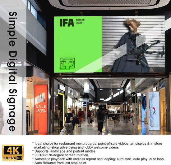 4K Ultra-HD Digitale Mediaspeler voor USB en Micro SD met HDMI en AV-uitgang — afbeelding 3
