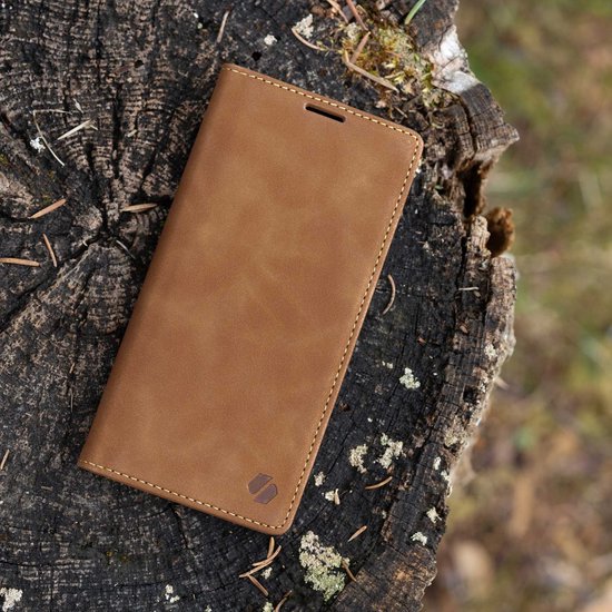 Étui portefeuille Spacecase pour Samsung Galaxy A52 5G, marron clair