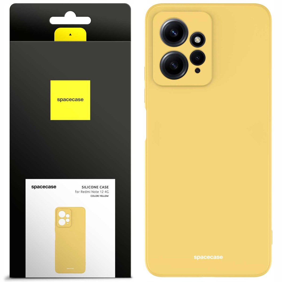 Spacecase Siliconen Case Cover Voor Xiaomi Redmi Note 12 4G Geel