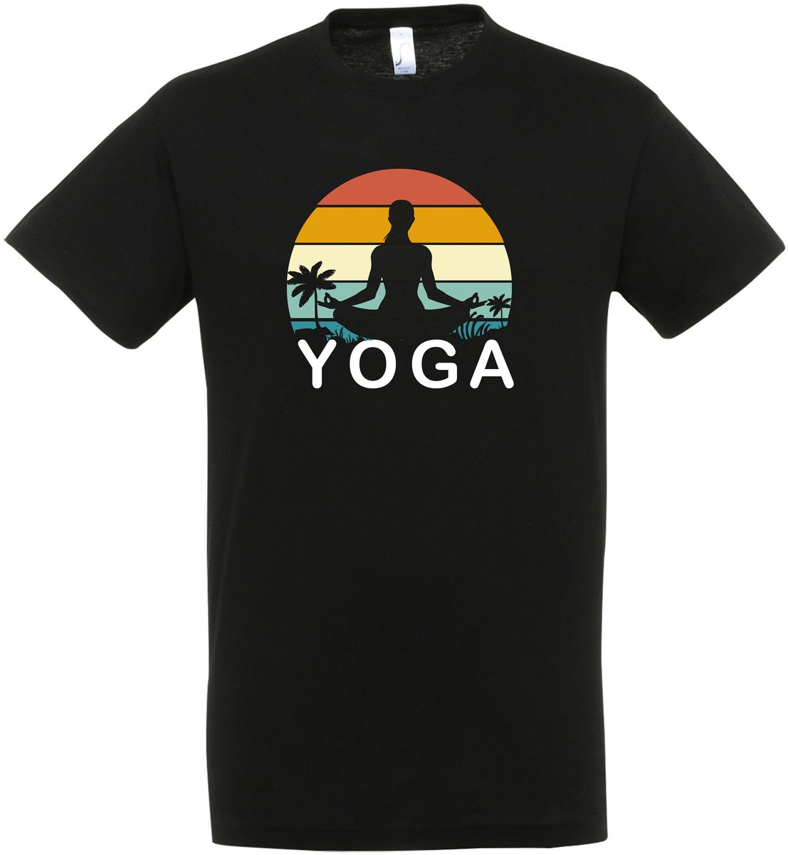 Yoga Sunset T-shirt – Yoga T-shirt – Fun T-shirt – Yoga Nidra - Meditatie - Zwart – Grappig shirt – Yogamat - Yoga Kleding – Meditation - Zen - Leuk Cadeau – Yoga shirt Dames – Yoga shirt Heren – Unisex - Maat L