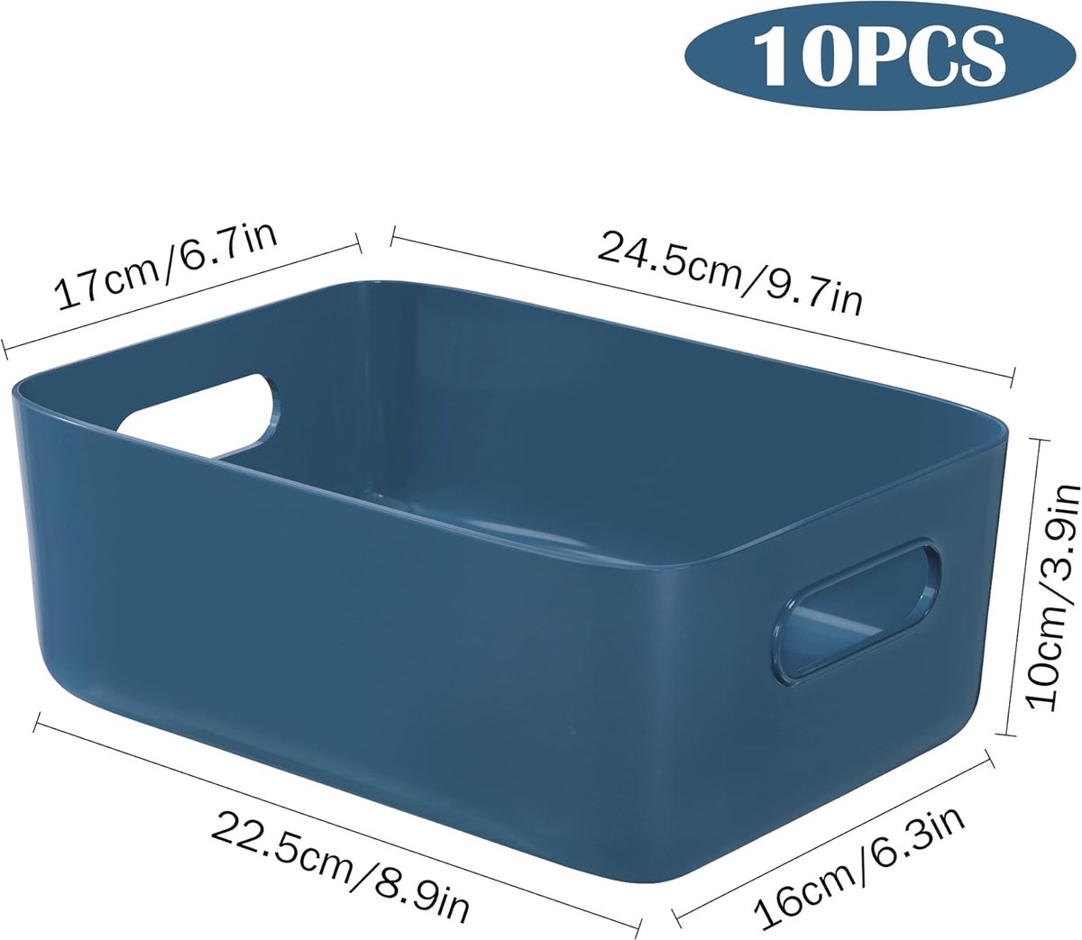 Lot De 6 Boîtes De Rangement En Plastique,25x16x10 Cm Cagette