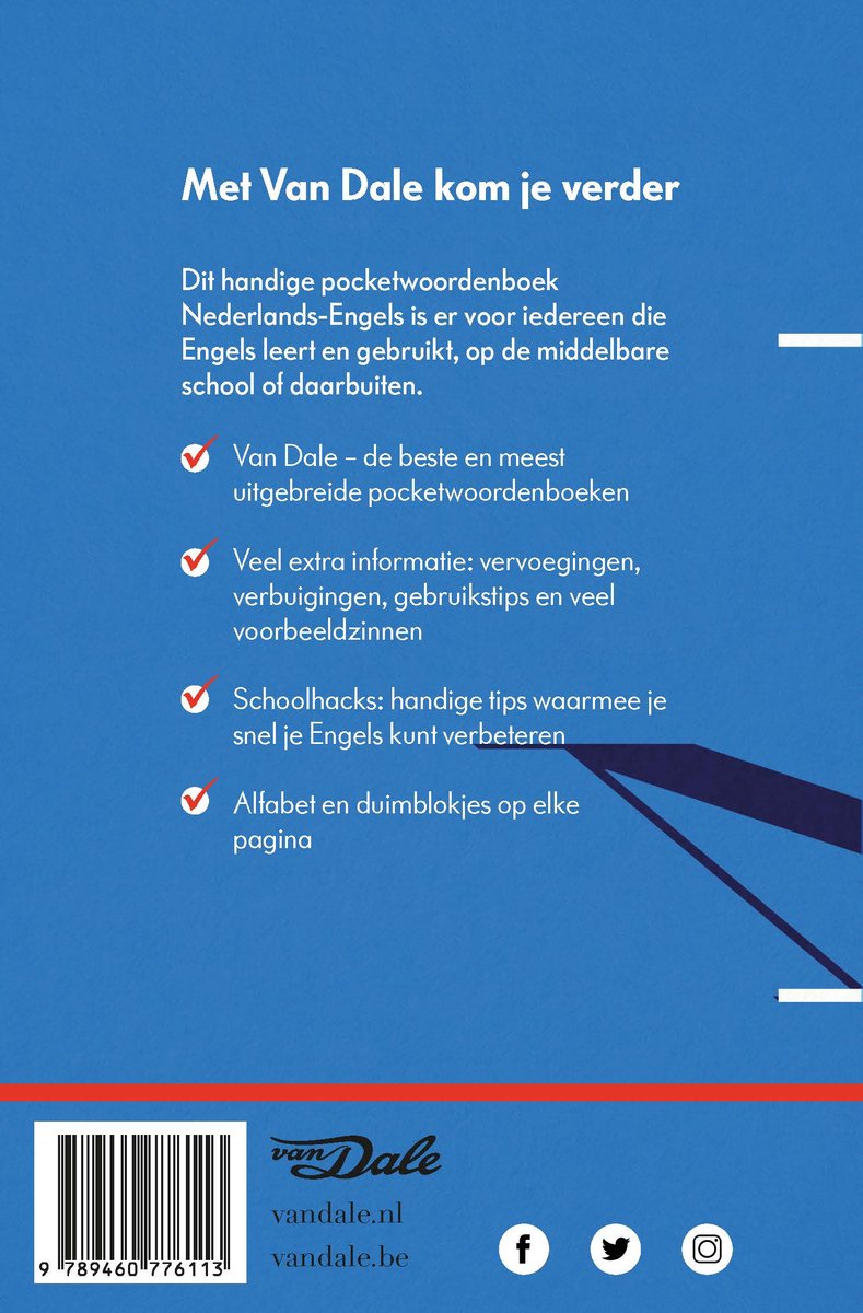 Van Dale Pocketwoordenboek Nederlands-Engels - back cover