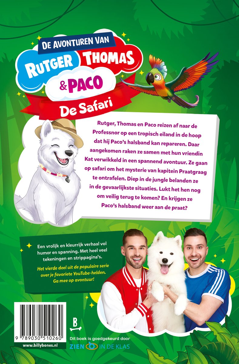 De avonturen van Rutger, Thomas en Paco 4 - De Safari - back cover