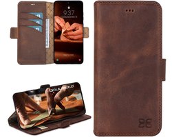 Bouletta voor Samsung Galaxy S25 Ultra lederen BookCase hoesje met regelbare stand - Antic Coffee