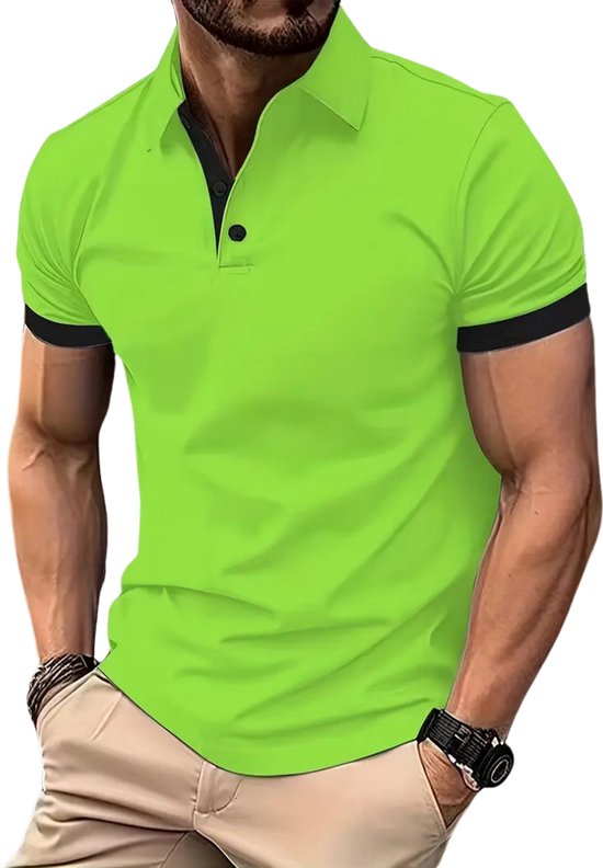 Nivard Golf Shirt Heren - T-shirt - Golfkleding - Golfen - Golf Accessoires - Polo Shirt - Groen - Maat XXL van Merkloos — afbeelding 3