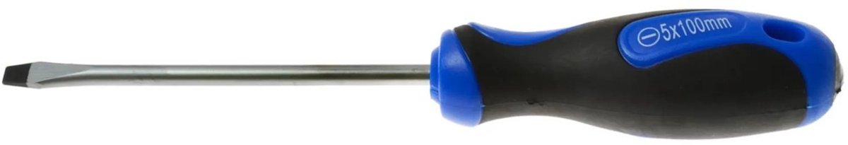 GEKO Schroevendraaier - Gesleufd - 5x100 mm - Ergonomisch - Chroom-vanadium Staal