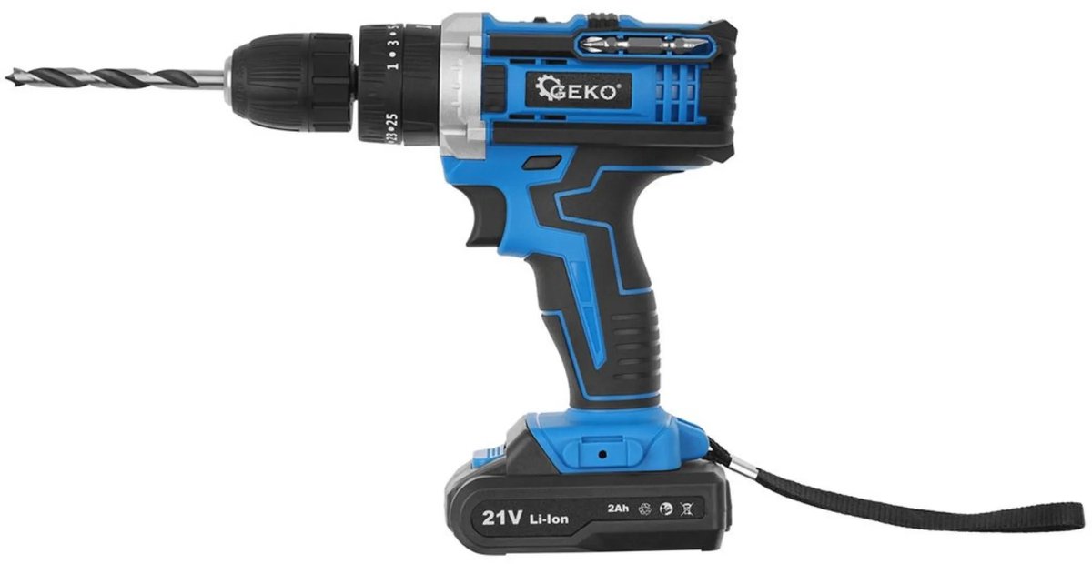GEKO Accu boormachine met slagfunctie - 21V - 2 accu's - Compact en krachtig – foto 5