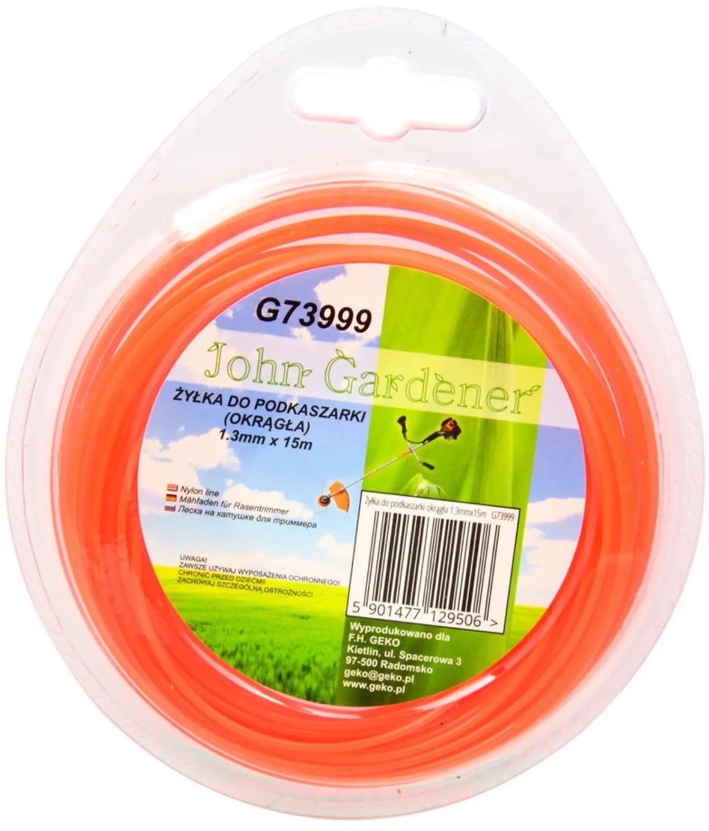 GEKO Nylon lijn - 1.3mm x 15m - Rood - Rond - Hittebestendig