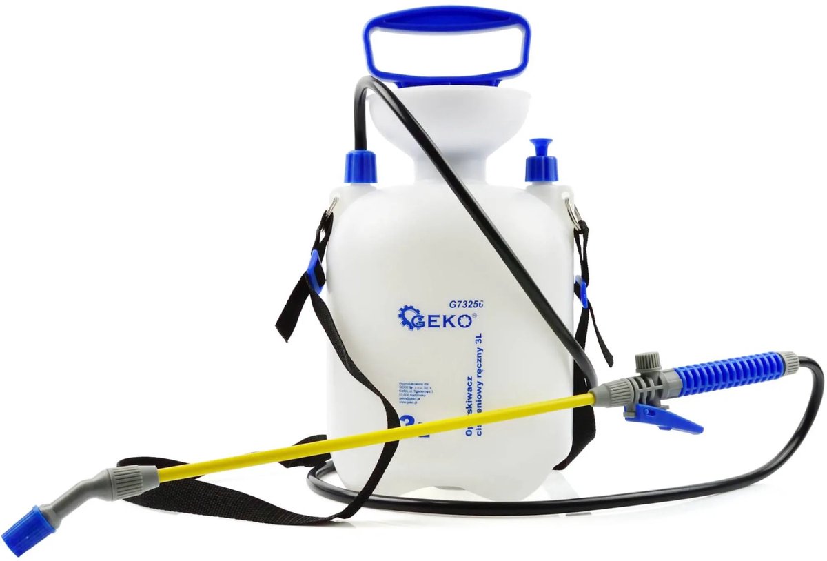 GEKO Drukspuit - 3L - Comfortabele draagriem - Veiligheidsventiel - Lichtgewicht