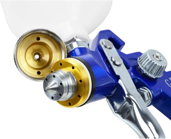 GEKO HVLP verfspuit - 1,4 mm nozzle - 600 ml tank - aluminium behuizing