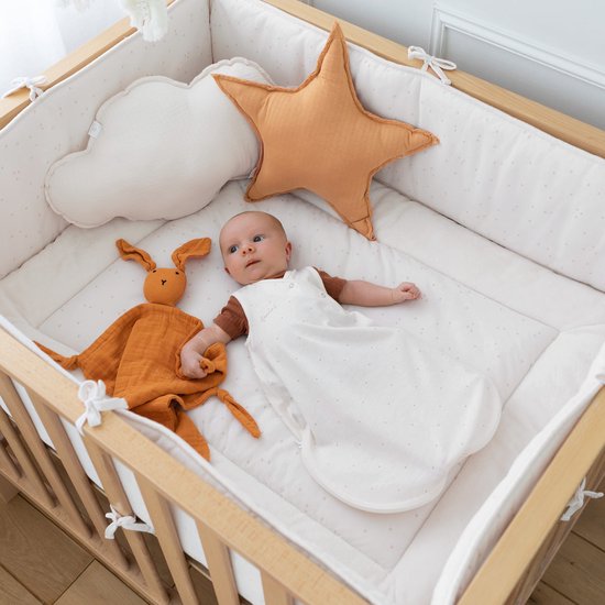 BEMINI Tapis de parc - 75x95cm - Pady Jersey + bambou - Mini pudding