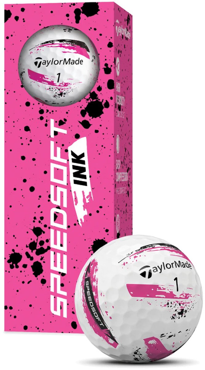 TaylorMade SpeedSoft Ink Hi-Vis Golfballen 2025 - Roze van TaylorMade — afbeelding 3