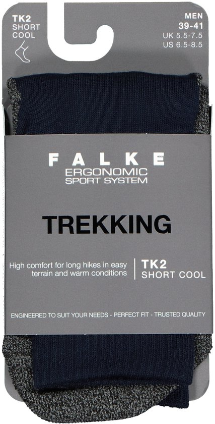 Chaussettes de randonnée FALKE TK2 Cool Short pour homme - Bleu marine - Taille 42/43