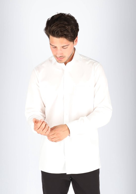CASA MODA modern fit overhemd - wit - Strijkvriendelijk - Boordmaat: 45