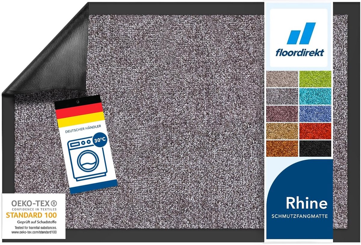 Floordirekt Deurmat - Droogloopmat - Schoonloopmat - Rhine - Sparrow - 120 x 300 cm Grijs Beige