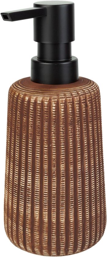 GIRLUFO Schuimzeepdispenser met kunststof pomp voor badkamer en keuken, bruine handzeepfles (rubber- en keramische verf GIRLUFO Schuimzeepdispenser met kunststof pomp voor badkamer en keuken, bruine handzeepfles (rubber- en keramische verf