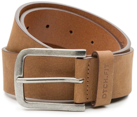 DTCH. FIT Ceintures Homme Nubuck Jaxx & Cuir Mason - Riem Cognac & Marron Foncé - Ceinture Jeans - Taille ceinture 95cm - Longueur totale 110cm - 2 Pièces