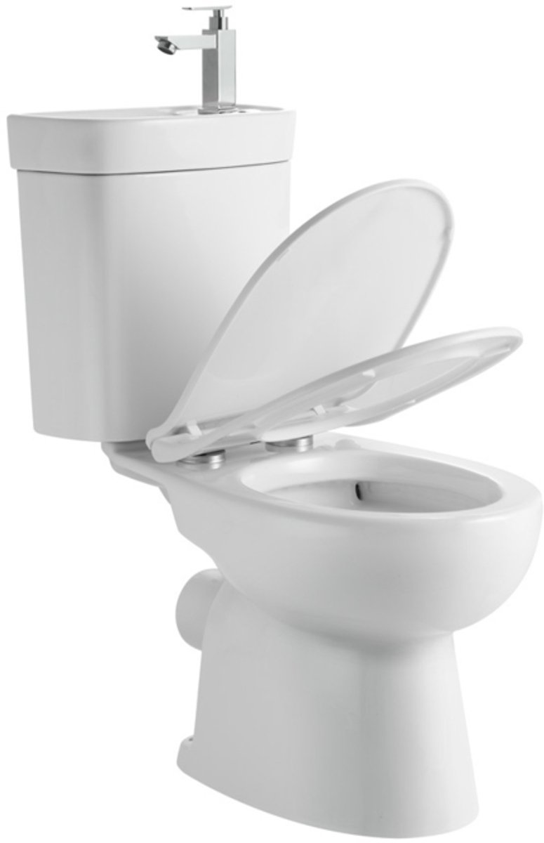 FLO COMPLEET Toilet met ingebouwde wasbak en kraan
