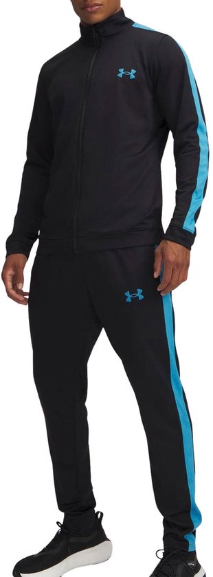 Under Armour UA Rival Knit Track Suit Heren Trainingspak - Zwart - Blauw