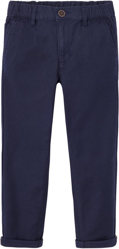 Chinobroek jongens, eenvoudig aan te trekken marineblauw