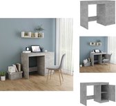 vidaXL Bureau met schappen 84x40x78 cm bewerkt hout gerookt eiken, computerbureau, schrijftafel, schrijfbureau, computertafel, tafel, buro