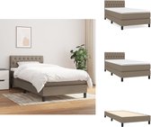 vidaXL Lit à sommier tapissier - Ressorts ensachés - 100x200 cm - Taupe - Lit
