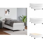 vidaXL Cadre à sommier tapissier - Cuir artificiel durable - 203 x 90 x 35 cm - Couleur - Wit - Lit