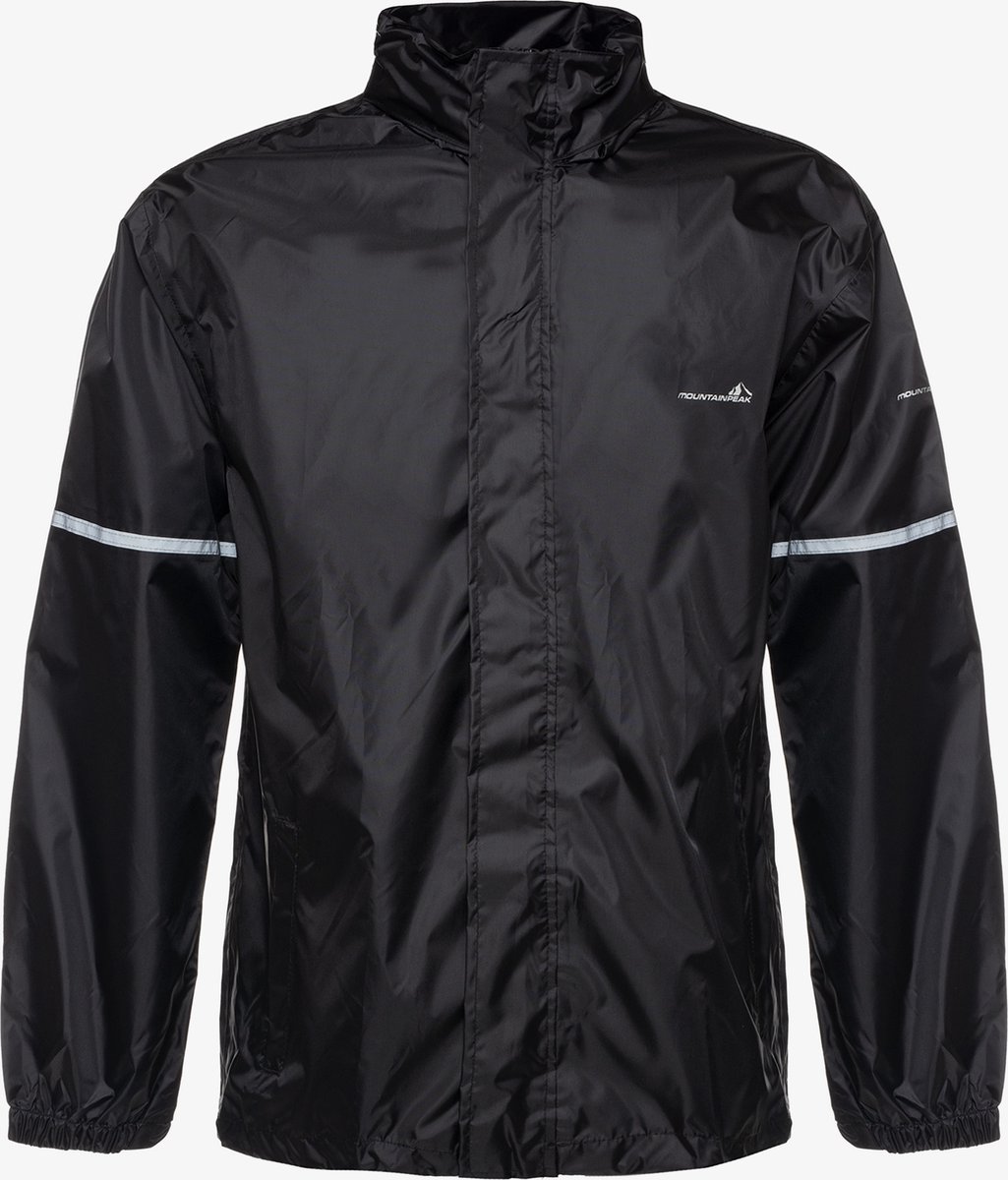 Mountain Peak dames/heren regenjas - Zwart - Met capuchon - Ritssluiting - Maat XXL