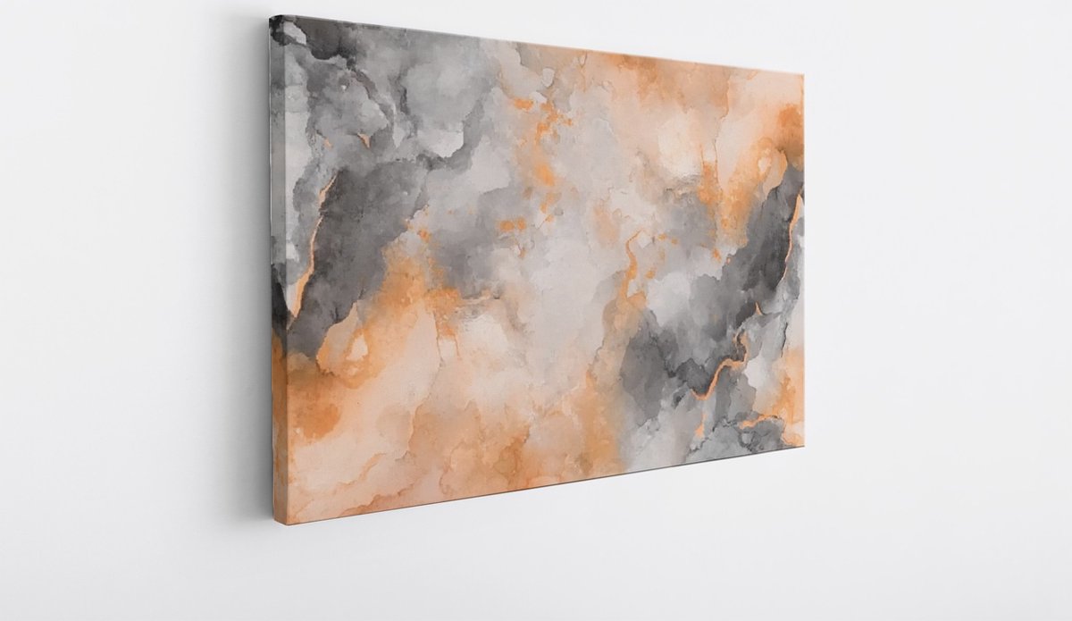 Saammp Canvas Schilderij - Oranje - Kunst - Abstract - 150x100 - Foto op canvas - Wanddecoratie - Muurdecoratie Woonkamer - Slaapkamer decoratie - Canvas Print Multicolor