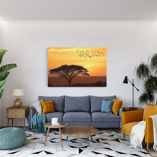 Tableau sur toile Saammp - Vogel dans un arbre - Animaux - Nature - 120x80 - Photo sur toile - Décoration murale - Décoration murale salon - Décoration chambre - Impression sur toile