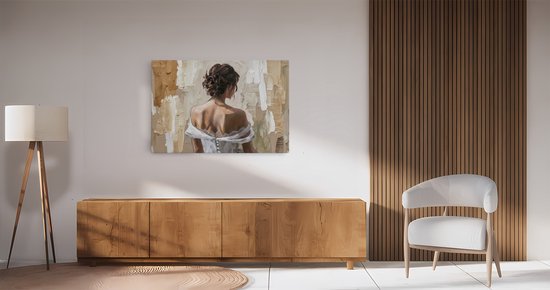 Tableau sur toile Saammp - Femme - Art - Beige - abstrait - 70x50 - Photo sur toile - Décoration murale - Décoration murale Salon - Décoration chambre - Impression sur toile