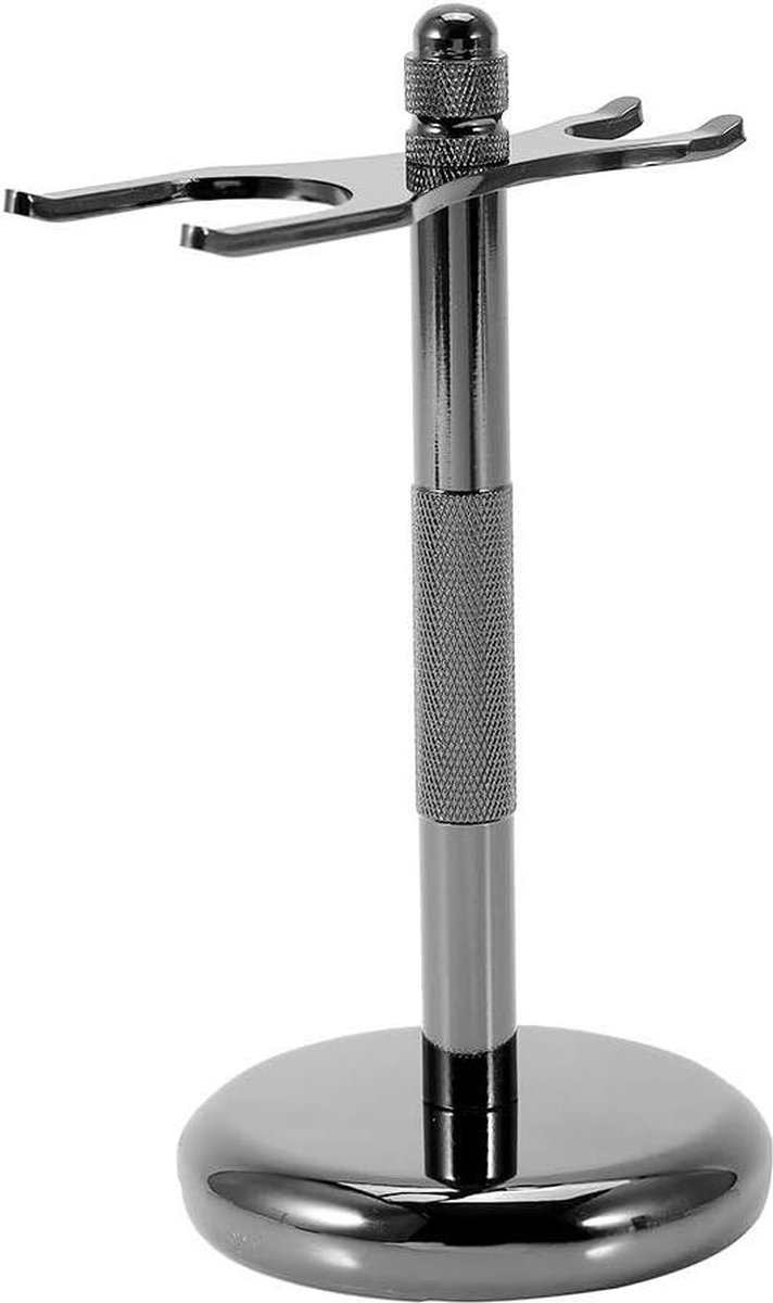 Supporto per Rasoio e Spazzola Deluxe - 4 Tipi Attrezzo da Barba in Lega - Supporto alla Moda per spazzole da Barba di Sicurezza - Supporto per spazzole per Telaio a cremagliera - Design Moderno .