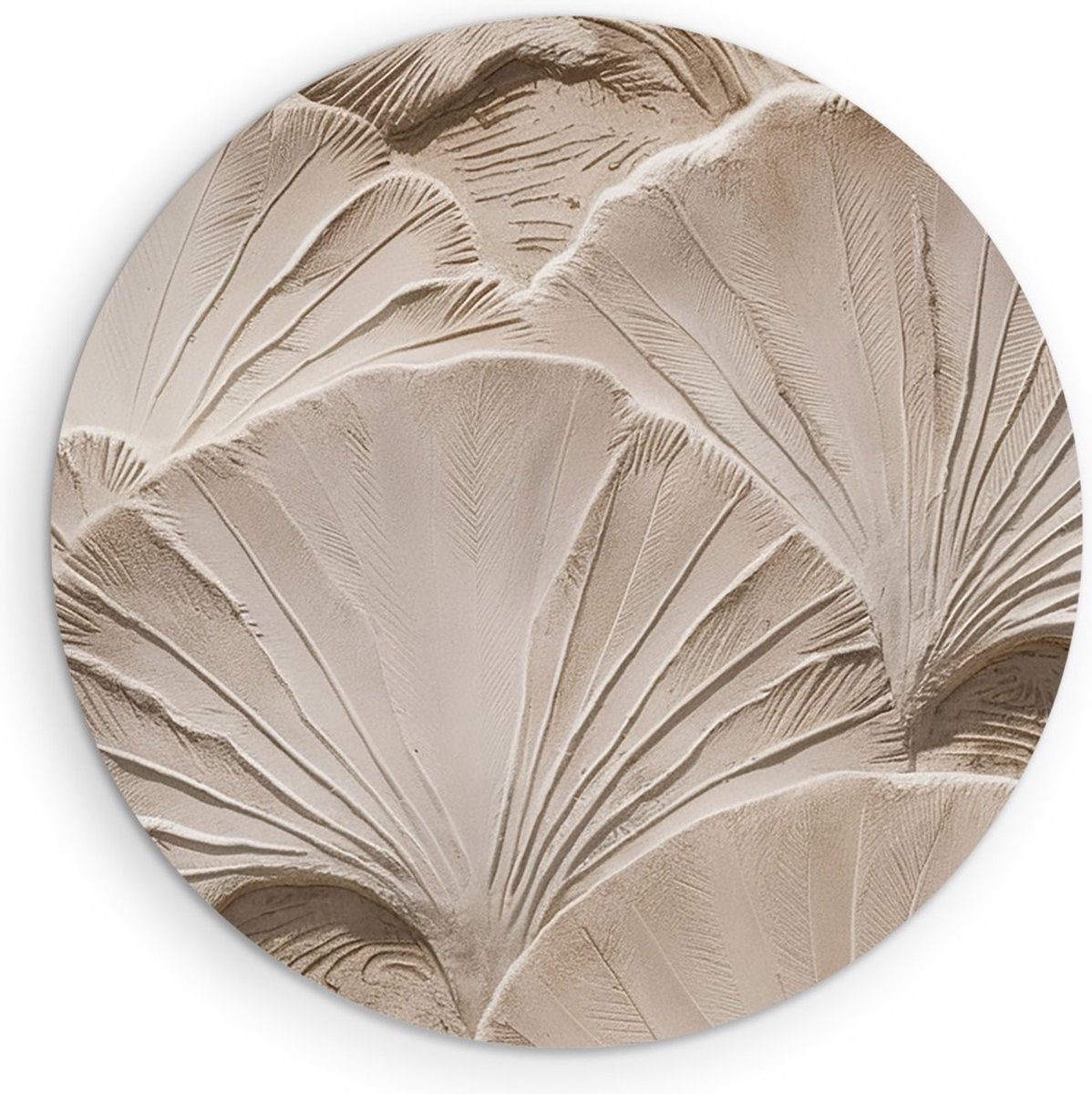 Saammp Forex Muurcirkel - Gedroogde Planten - Wit- Landschap - Natuur - Ø 60 - Wandcirkel - Wanddecoratie Cirkel - Muurdecoratie Woonkamer - Slaapkamer decoratie - Rond Schilderij