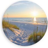 Saammp Forex Muurcirkel - Strand - Zee - Pad Tussen Duinen - Ø 90 - Wandcirkel - Wanddecoratie Cirkel - muurdecoratie Woonkamer - Slaapkamer decoratie - Rond Schilderij
