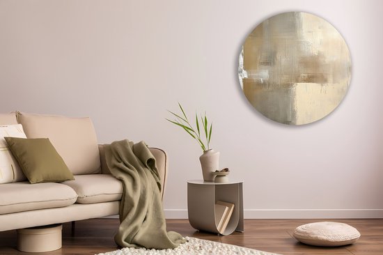 Saammp Forex Wall Circle - Beige - Simple - Oeuvre abstraite - Ø 50 - Cercle mural - Cercle de Décoration murale - Décoration murale murale Salon - Décoration chambre - Peinture ronde