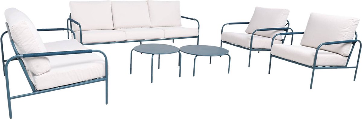 sweeek - Tuinset luanda van staal, 7 personen