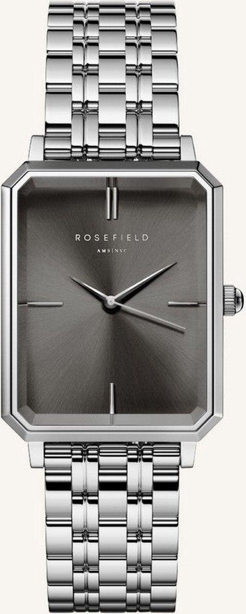 Rosefield Horloge Octagon Grey Steel Silver OGSSS-O80
