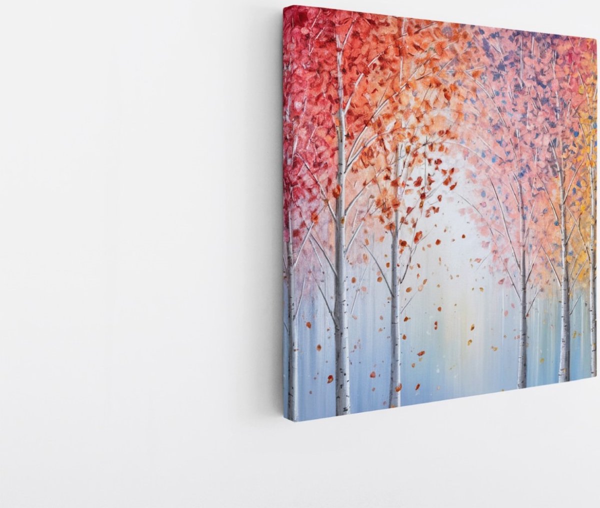 Saammp Canvas Schilderij - Abstract - Roze - Blauw - Landschap - Natuur - 60x60 - Foto op canvas - Wanddecoratie - Muurdecoratie Woonkamer - Slaapkamer decoratie - Canvas Print Multicolor