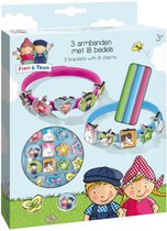 Fien & Teun Schuifarmbandjes maken - 3 stuks - Speelgoed kinderen - Met 18 bedels - Kleuter speelgoed - Knutselen - Voor meisjes en jongens - Vanaf 3 jaar - Bambolino Toys