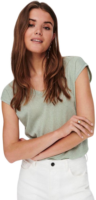 ONLY - ONLSILVERY S/SV NECK LUREX TOP JRS NOOS - Femme - Chemisiers