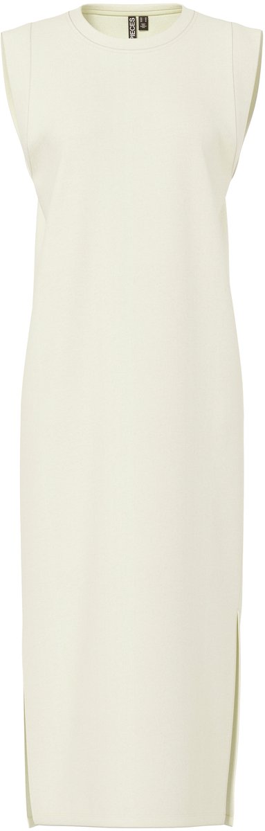 Pieces PCCHILLI Summer Sweat Dress - Loungewear Dress - Lang katoenen dames nachthemd - White Pepper /