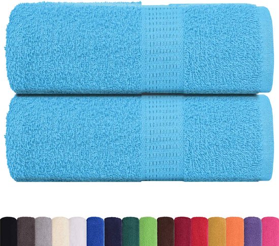 Serviettes de toilette vidaXL - 2 pièces - 30 x 30 cm - Serviettes de toilette turquoise - Serviettes à main - Serviette turquoise - Serviette en coton - Accessoires de vêtements pour bébé de salle de bain