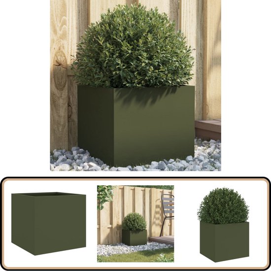 Plantenbak 2 pcs Antraciet 40 x 40 x 40 cm Staal