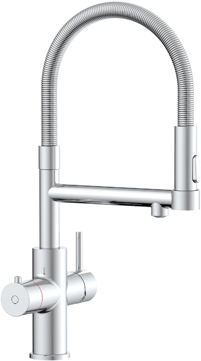 3-in-1 kokendwaterkraan Chroom | Flexibele uitloop