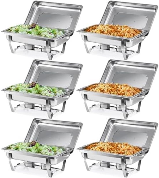 Chafing Dish -compleet - 4 stuks - 1/1 GN - van Hattem Horeca B.V