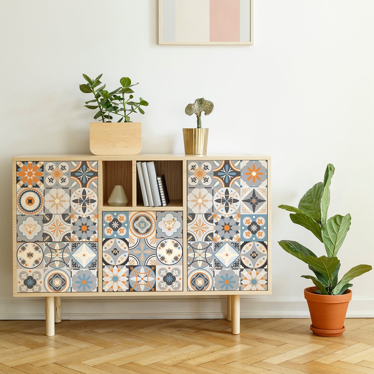 Ambiance Sticker Meubeldecoratiestickers - Zelfklevende stickers voor keuken en woonkamer - 30 Pepito meubeltegelstickers - 30 stickers 20x20cm Multi color