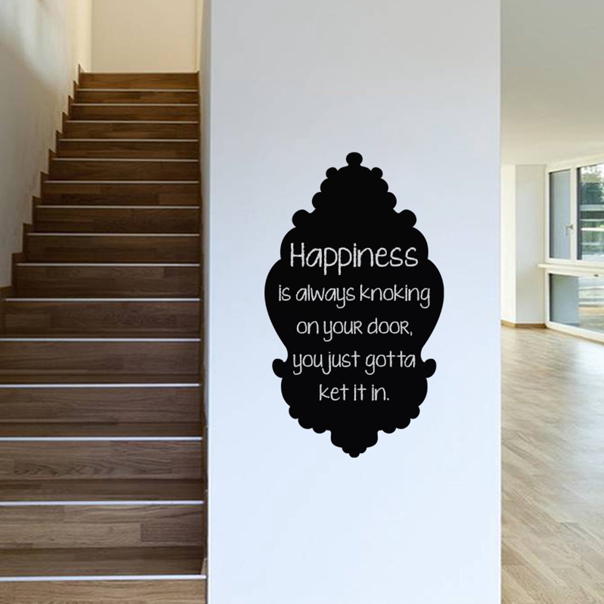 Ambiance Sticker Schoolbord muursticker - uitwisbare zelfklevende muurstickers - Vaasontwerp - 150x90cm Multi color