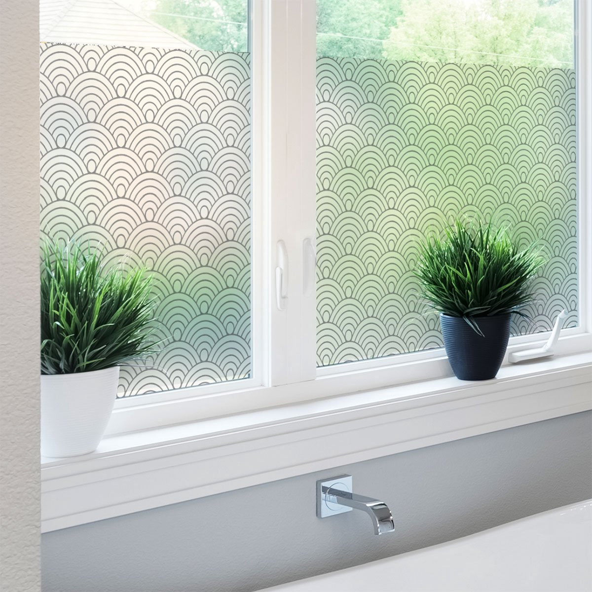 Privacy raamfolie - Art Deco waaier - Stickers voor ramen en douchedeuren - 40x200cm