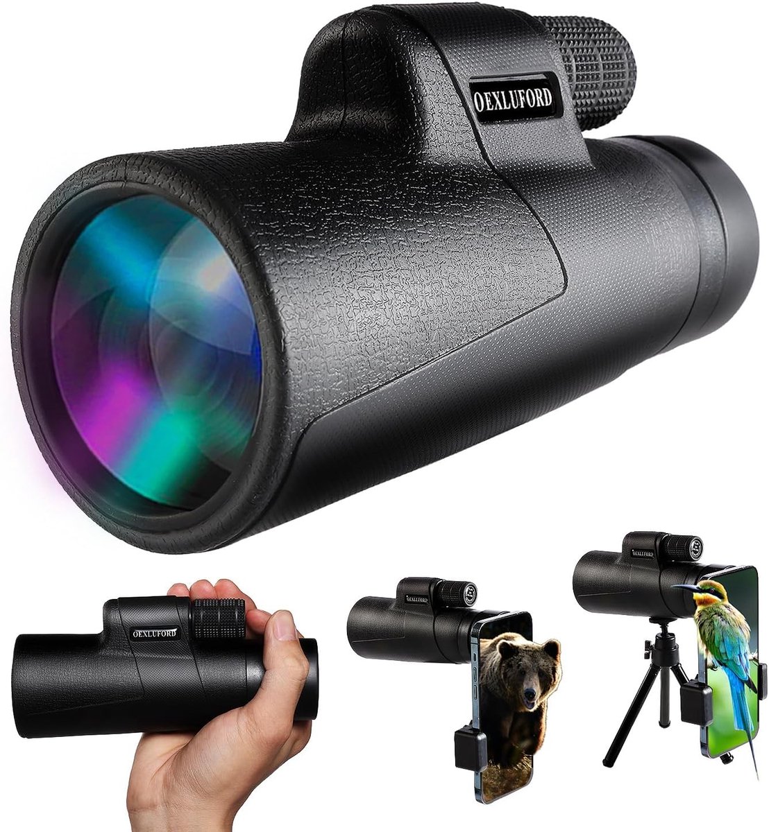 Image of 80x100 Monoculair Telescoop met Smartphone Houder - High Definition Optica en Statief
