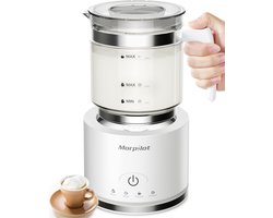 4-in-1 Elektrische Melkopschuimer - Warm en Koud Melkschuim, 600 W, 500 ml - Vaatwasmachinebestendig